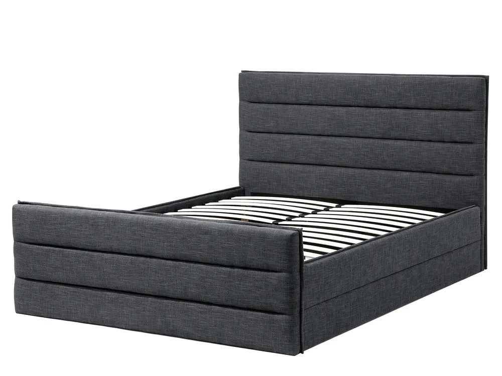 Bed Fabric VALBONNE 160 x 200 cm (EU King Size) Dark Grey_794268