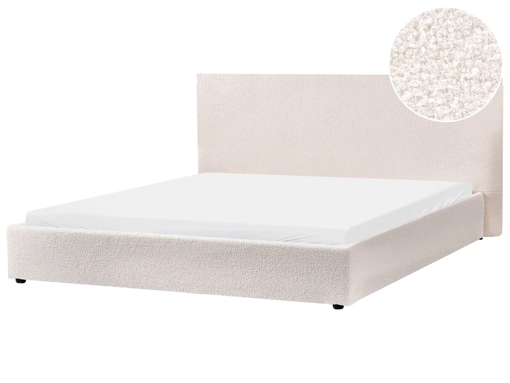 Wasserbett Bouclé LAVAUR 180 x 200 cm Cremeweiß