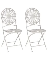 Set of 2 Garden Chairs SCAFA Metal White_856068