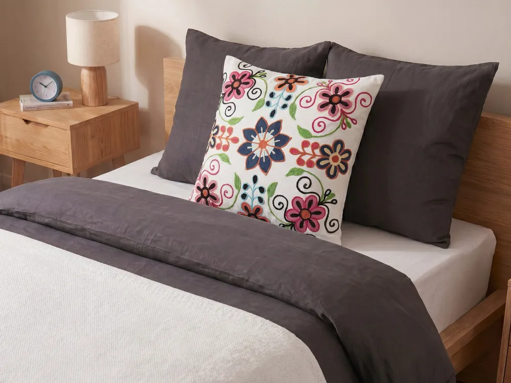 Dekokissen 2er Set BAHRAICH 50 x 50 cm Baumwolle Bunt Blumenmuster