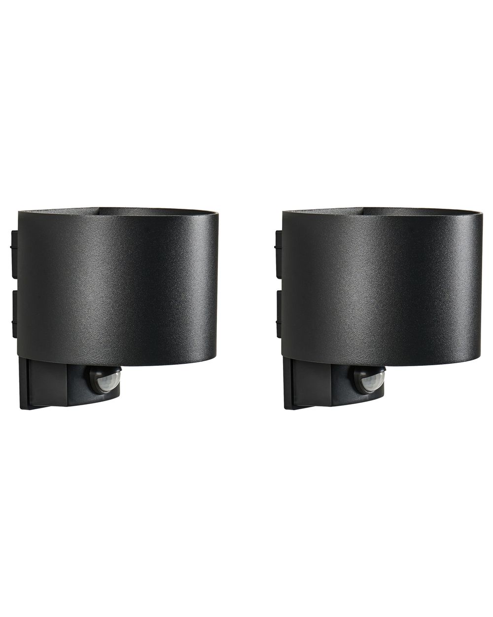 Set of 2 Outdoor LED Wall Lights MORAY with Motion Sensor Black