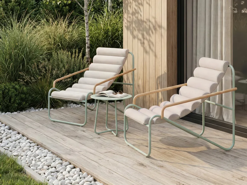 Lounge Set mit Tisch 2-Sitzer PASTO Metall Mintgrün