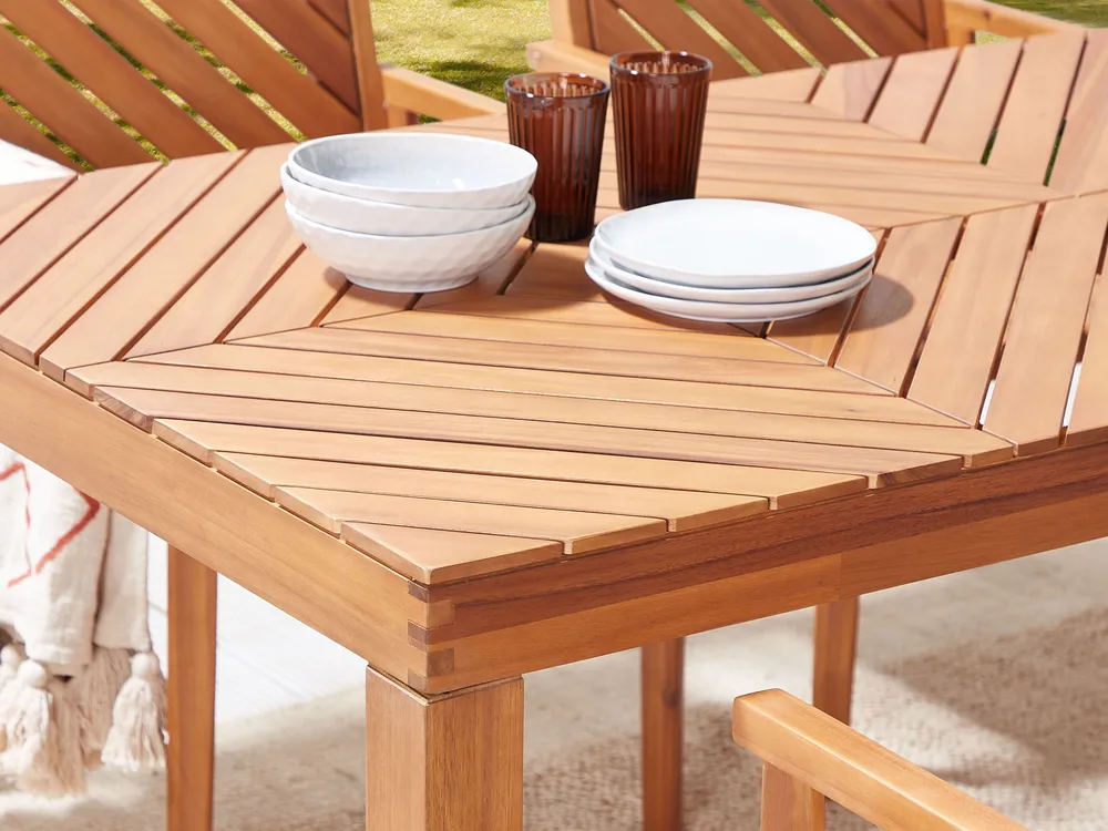 Garden Dining Table BARATTI 180 cm 90 cm Acacia Wood Brown_869016