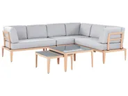 Garden Corner Sofa with Table 6 Seater RIMA III Modular Metal Grey Left Hand_828868