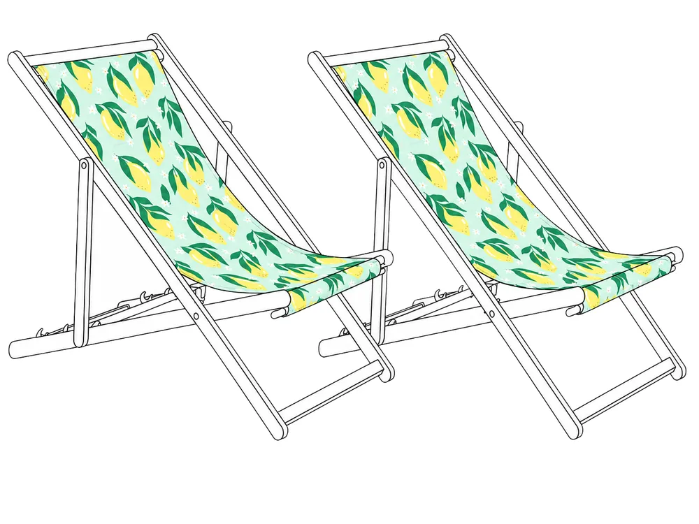Ersatzstoff für Sonnenliege 2er Set ANZIO/AVELLINO 113 x 44 cm Bunt