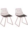 Set of 2 Dining Chairs BEATTY Metal Rose Gold