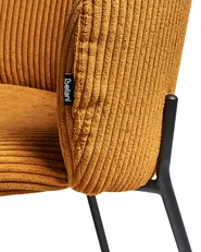 Set of 2 Dining Chairs MILES Corduroy Orange_962614