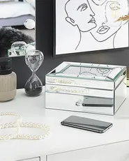 Schmuckkästchen KOFI Glas Silber verspiegelt_790754
