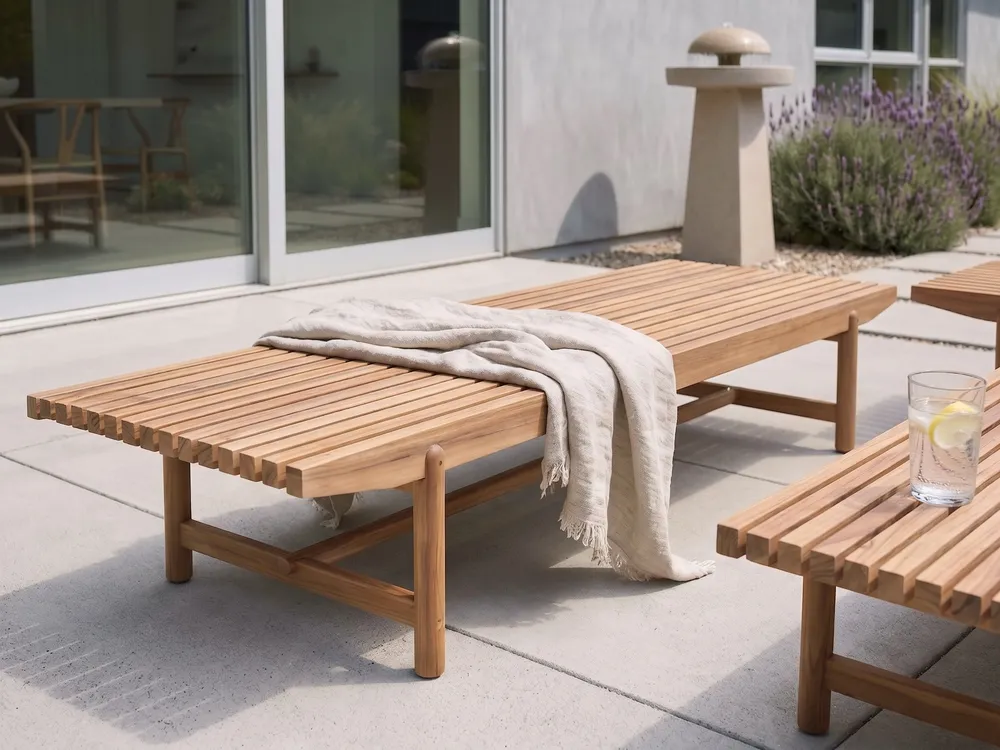 Gartenbank mit Auflage GIAVENO 210 cm Akazienholz Cremeweiß_989050