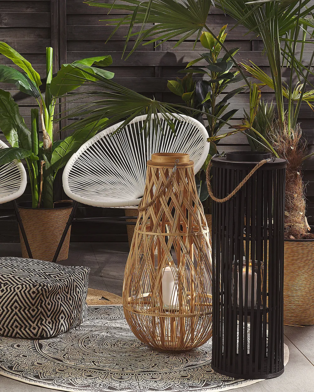 Laterne TONGA Bambus 77 cm Naturfarben - Beliani.de