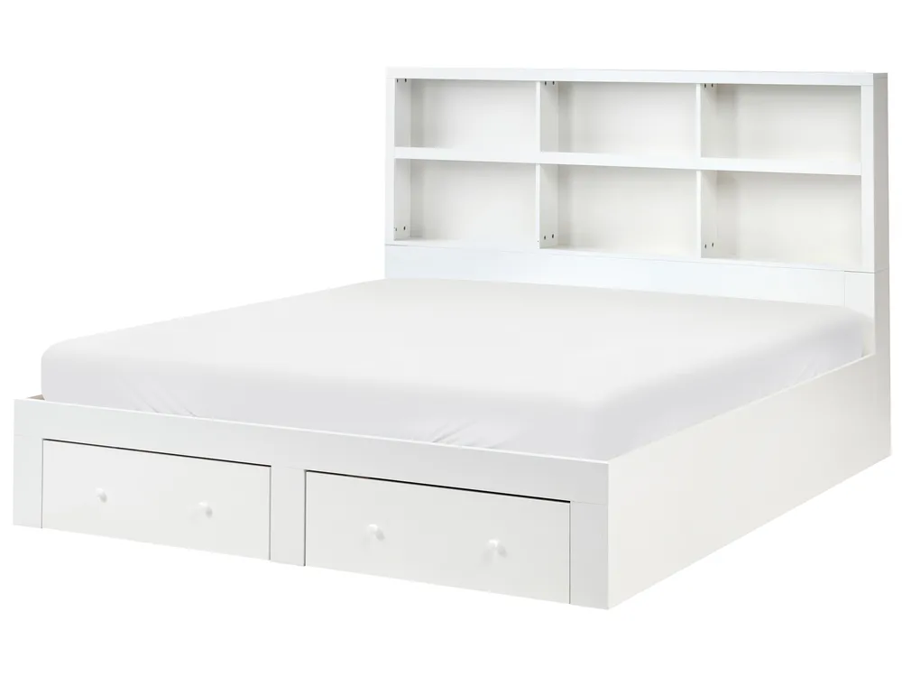 Bett mit Schubladen TARARE Weiß 180 x 200 cm_1033179