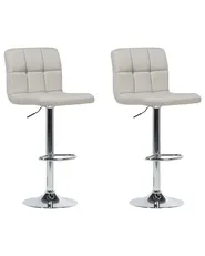 Set mit 2 Barstühlen MARION drehbar Hellbeige_688932
