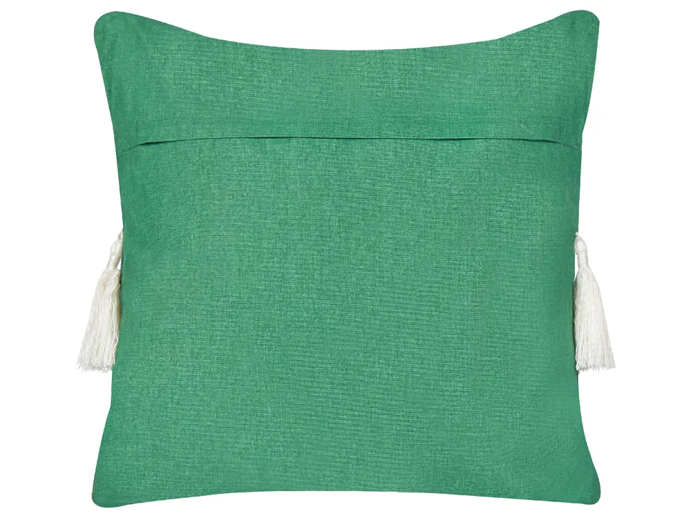 Set of 2 Decorative Cushions ELETTARIA 45 x 45 cm Cotton Green Christmas Motif_887649