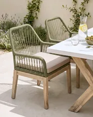 Set mit 2 Stühlen und Sitzkissen OLBIA Olivgrün_1073631