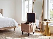 Storage Pouffe LORETTO Velvet Beige_1186150
