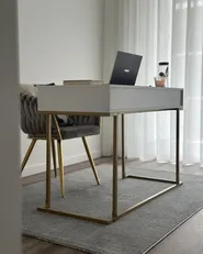 Konsolentisch WESTPORT 115 cm 50 cm mit Schubladen Weiß / Gold_913486