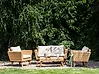 Lounge Set mit Tisch 4-Sitzer VITTORIA Polyrattan Cremeweiß