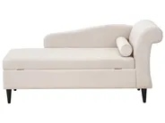 Right-Hand Chaise Longue LUIRO with Storage Velvet Beige_1000667