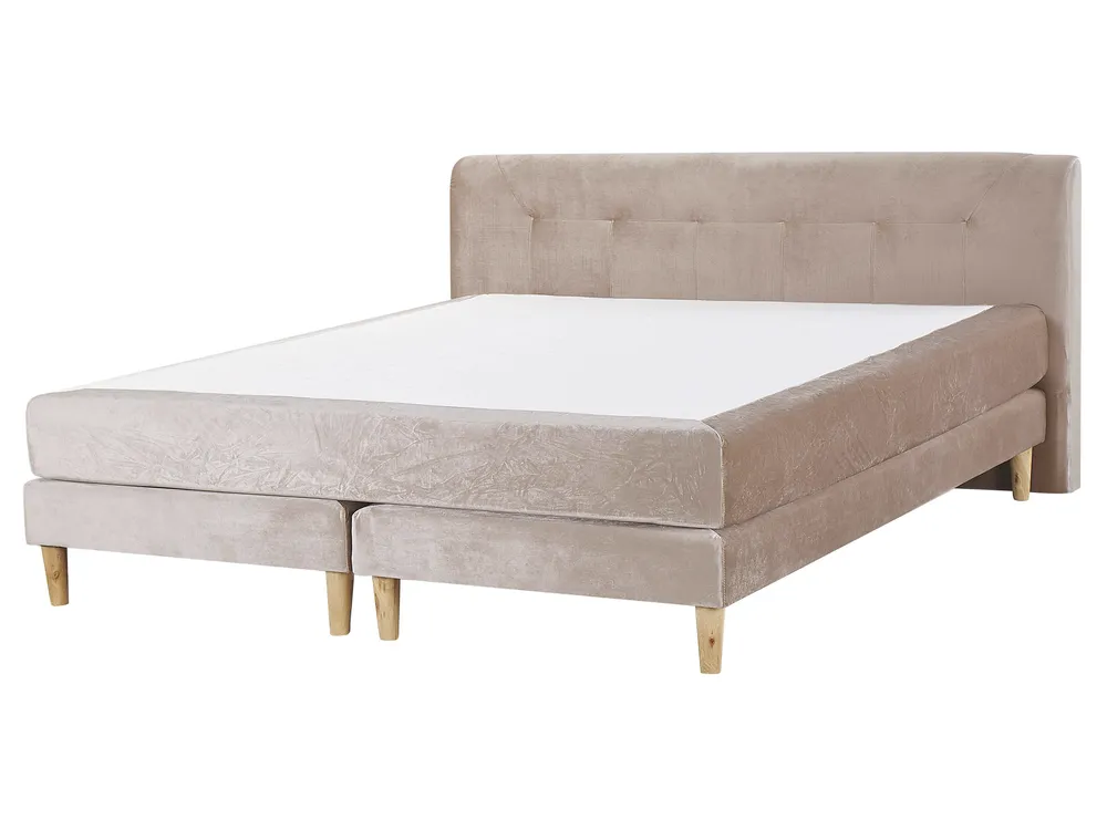 Boxspringbett Samtstoff MARQUISE 160 x 200 cm Beige