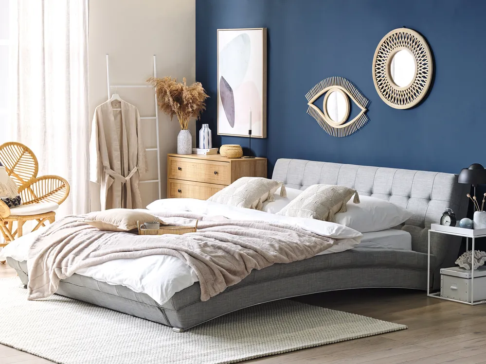 Bett mit Lattenrost Stoff LILLE 160 x 200 cm Grau