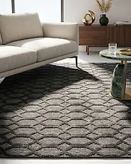Teppich CIZRE Dunkelgrau 140 x 200 cm Viskose_1177380
