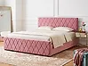 Bett mit Stauraum ROCHEFORT Samtstoff Rosa 180 x 200 cm