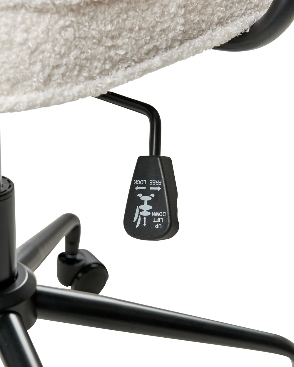 Schreibtischstuhl PAWNEE Bouclé Cremeweiß_1016765