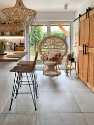 Set mit 2 Barstühlen CASSITA Rattan Naturfarben_822784