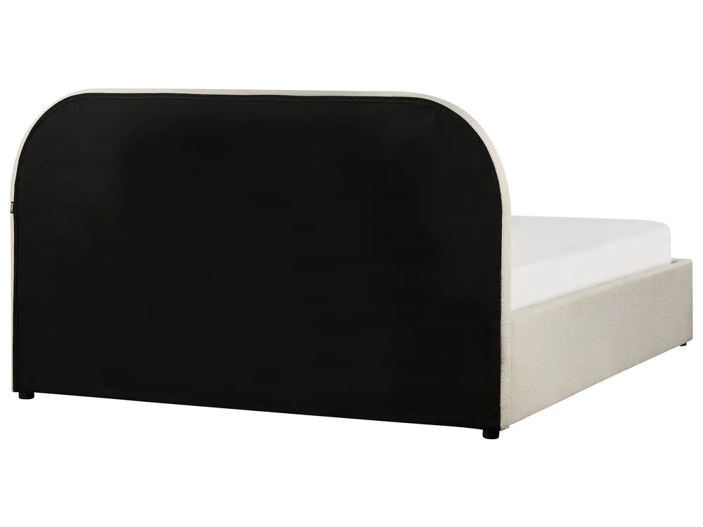 Bett mit Stauraum QUILLIEN Bouclé Hellbeige 140 x 200 cm_916526