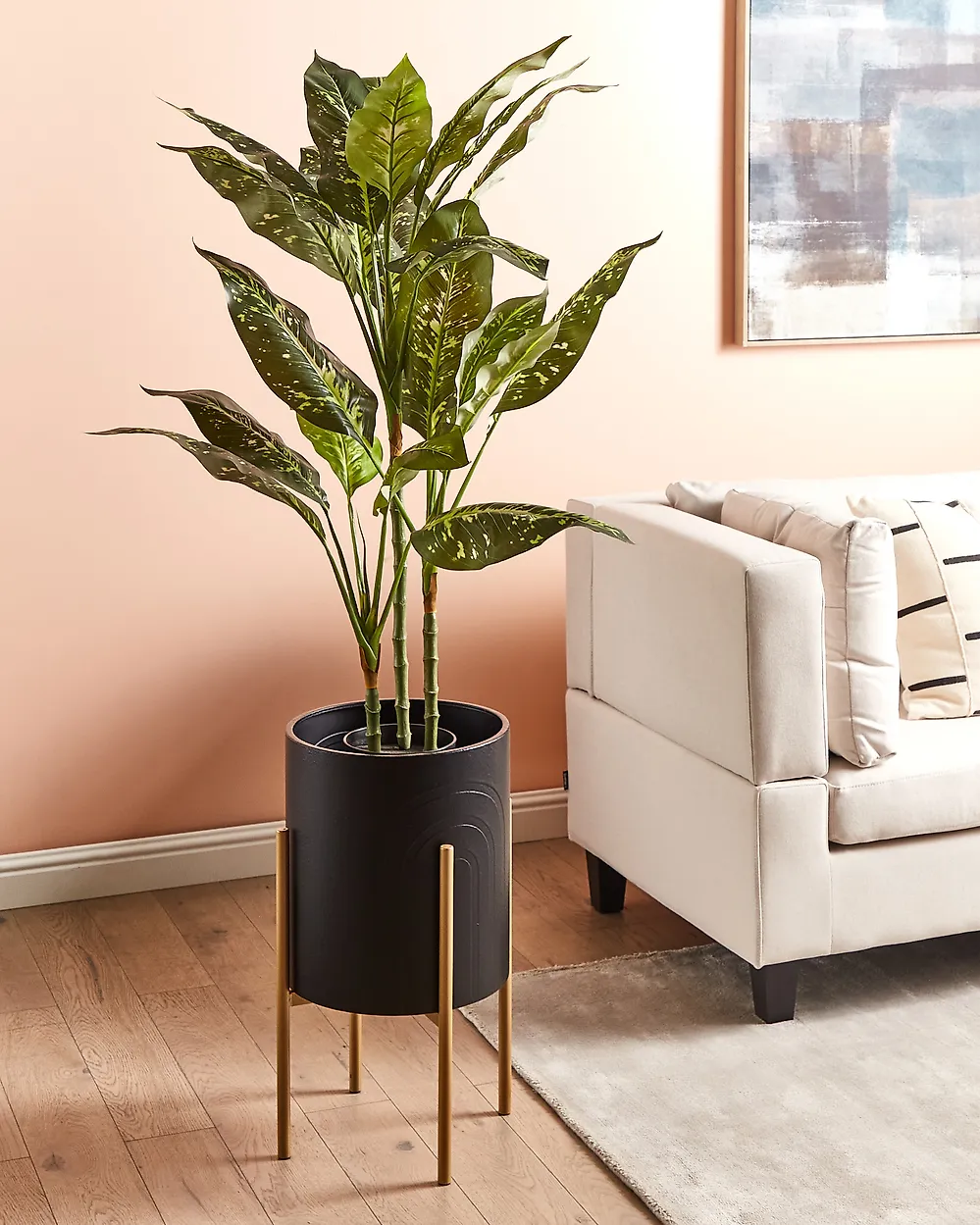 Blumentopf mit Beinen SEROTINA 32 cm Metall Schwarz
