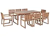 Gartenmöbel Set 8-Sitzer SASSARI II PREMIUM zertifiziertes Akazienholz Cremeweiß