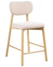 Set of 2 Bar Chairs MILLS Boucle Light Brown/ Beige_1060568