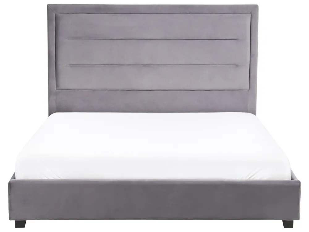 Bett mit Lattenrost Samtstoff ROUEN 140 x 200 cm Dunkelgrau_1004533