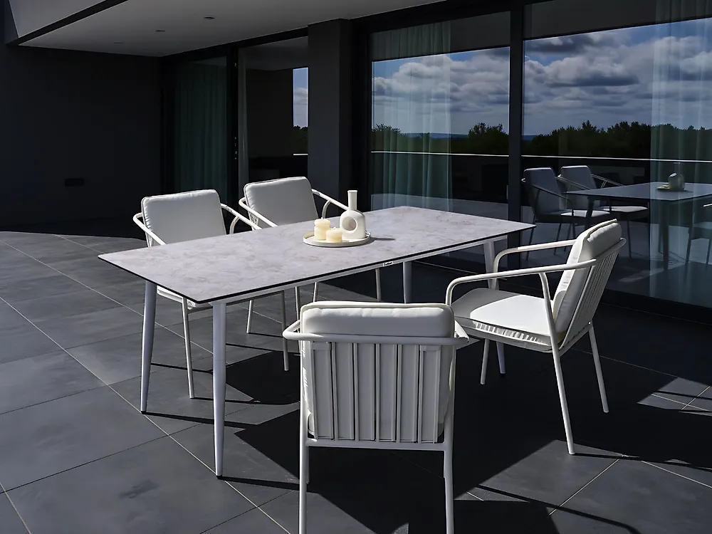 Garden Dining Table TOLENTINO 180 cm 90 cm Stone Effect Light Grey_1174415