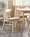 Esszimmerstuhl 2er Set LYNN Holz Hellbraun / Grau