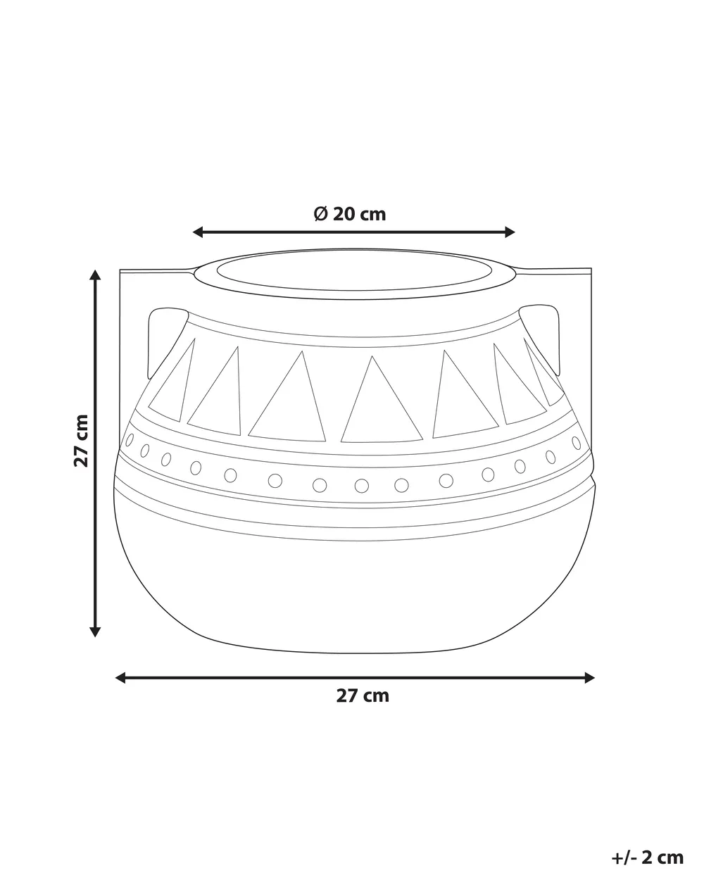 Blumenkübel VARIEGATUM 27 cm Braun_937334