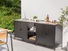 Outdoor-Küche 3er Set mit Spüle VILAMA Schwarz Metall
