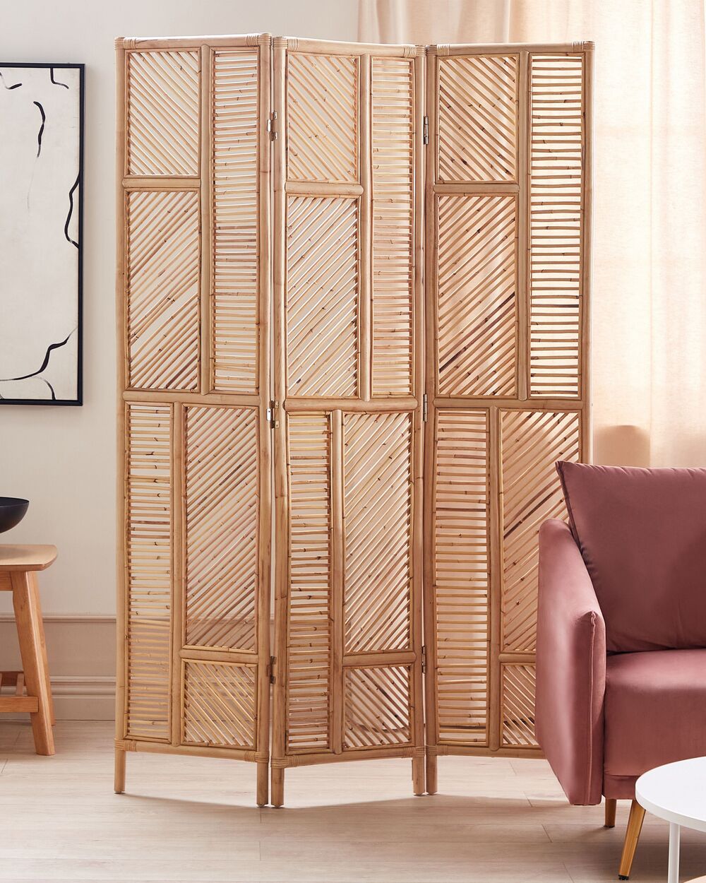 3-dijelni ekran LAMEZIA 117 cm 180 cm Svijetlosmeđa