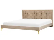 Bed Velvet LIMOUX 180 x 200 cm (EU Super King) Taupe_867202